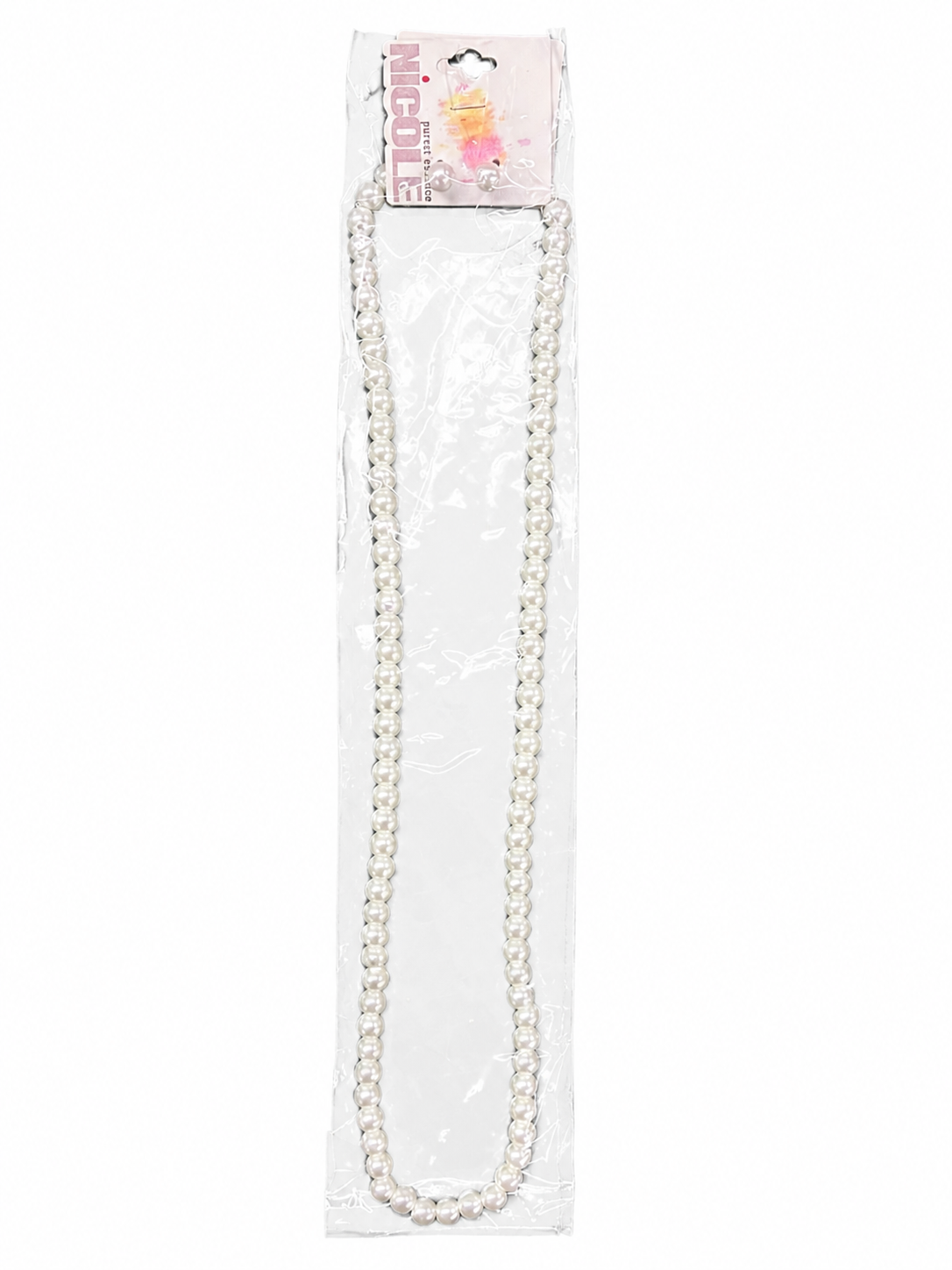 Fashion Thin Pearl Dozen Long Necklace #CK2047WH White (12PC)