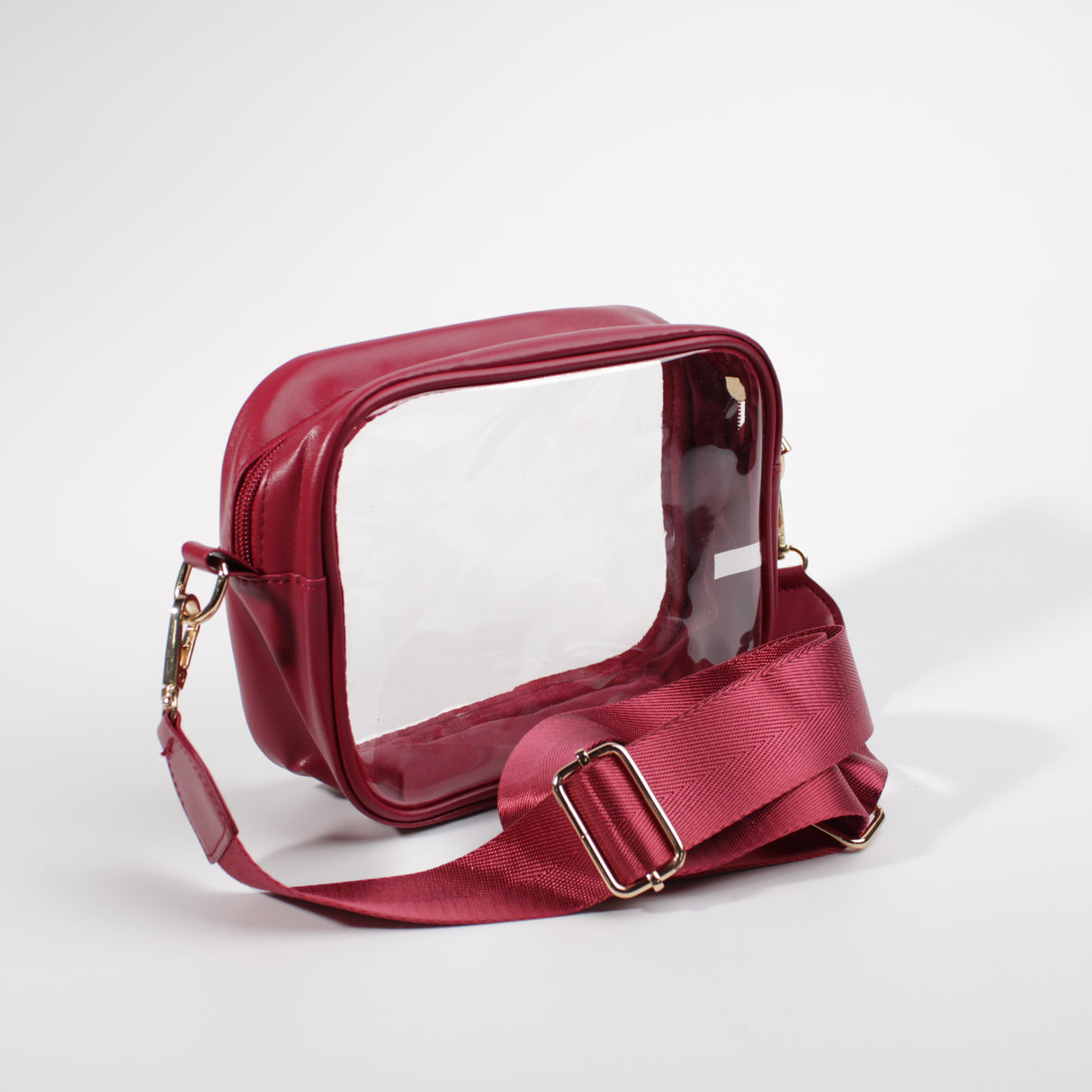 Fashion Premium Clear Bag #CLRBAG01-DRD - Dark Red (PC)