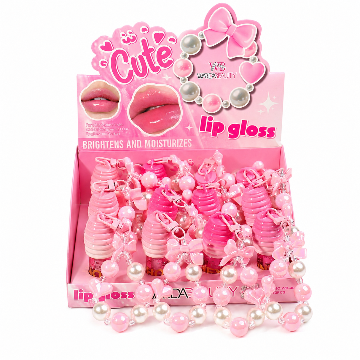 Wardabeauty Cute Lipgloss with Keychain #CMT4020 (12PC)