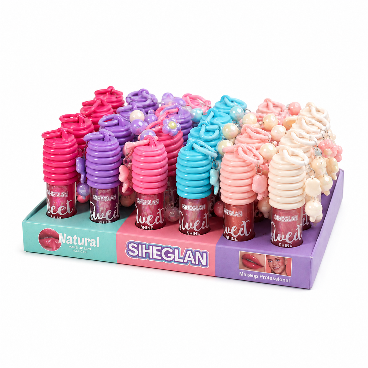 Siheglan Sweet Shine Natural Lipgloss with Keychain #CMT4032 (24PC)
