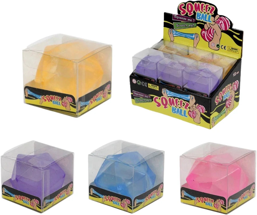 Clear Hexagonal Prism Squishy Toy #CUBEHX (12PC)