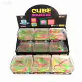 Splatter Paint Clear Cube Squishy Toy #CUBEPT (12PC)