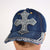 Fashion Denim Cross Hat W/ Rhinestones - (PC)