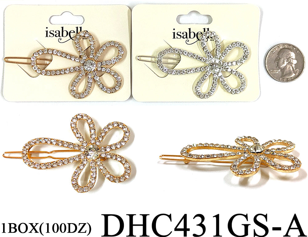 Fashion Flower Hairclips #DHC431GSA - Gold / Silver (12PC)