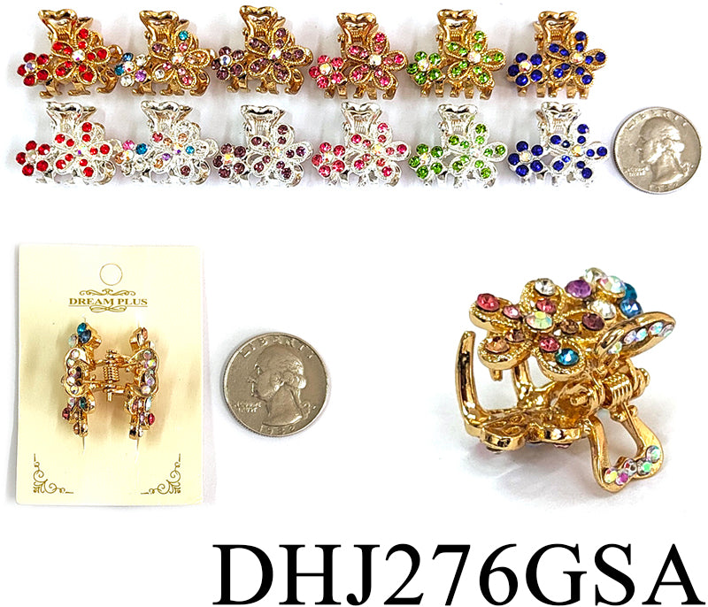 Fashion Mini Hairclips #DHJ276GSA - Gold / Silver (12PC)