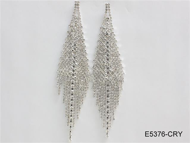 Fashion Waterfall Fringe Statement Earrings #E5376S Silver (PC)