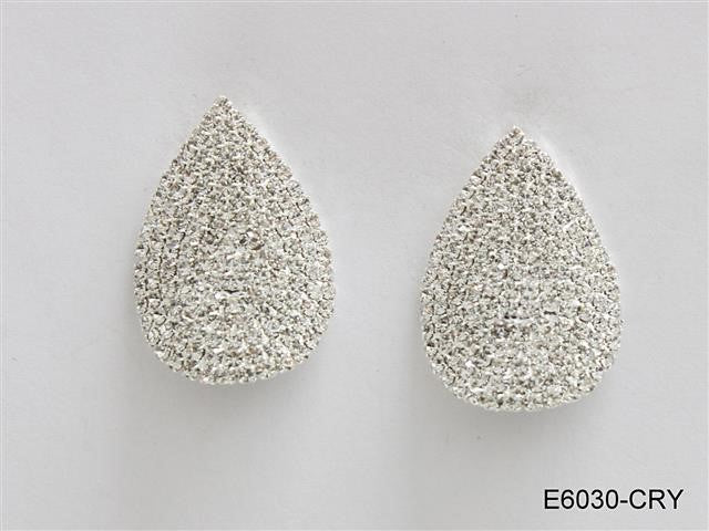 Fashion Crystal Teardrop Statement Earrings #E6030 Silver (PC)