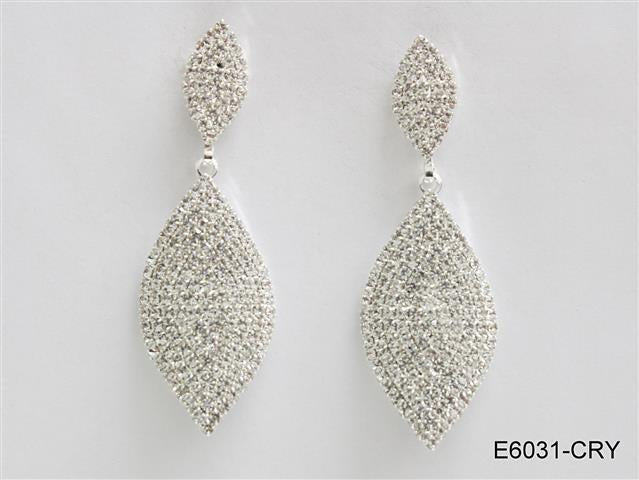 Fashion Double Teardrop Crystal Earrings #E6031 Silver (PC)