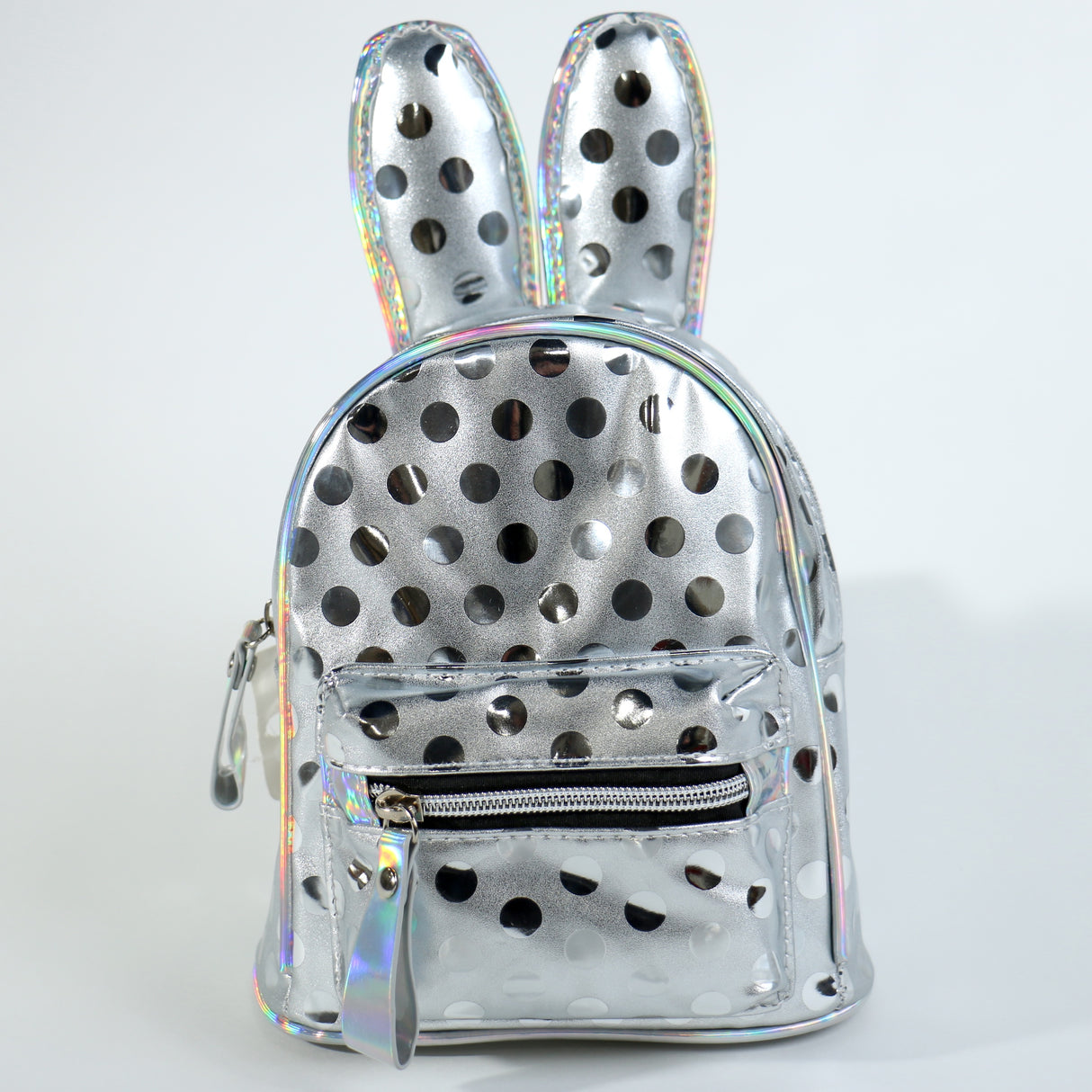 Fashion Rabbit Ear Backpack W/ Polka Dots #EBP1165SL - Silver (PC)