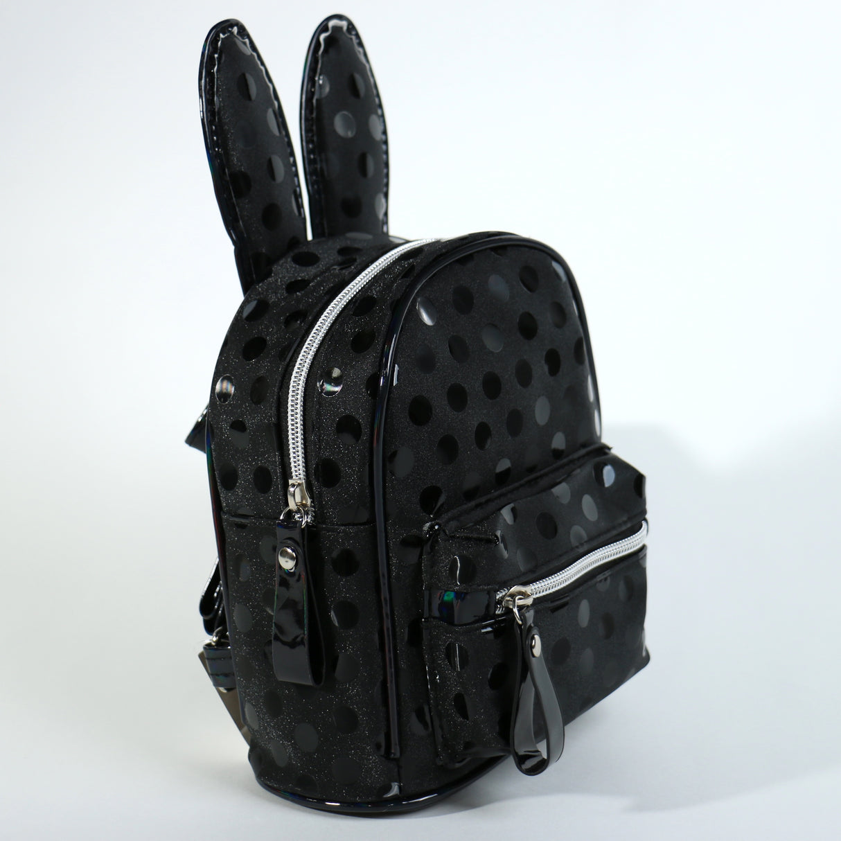 Fashion Rabbit Ear Backpack W/ Polka Dots #EBP1165BK - Black (PC)