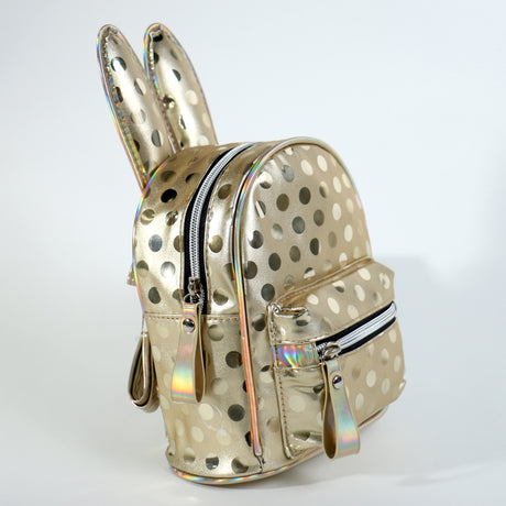 Fashion Rabbit Ear Backpack W/ Polka Dots #EBP1165GD - Gold (PC)