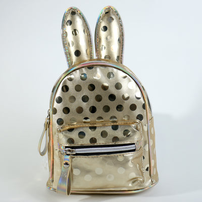 Fashion Rabbit Ear Backpack W/ Polka Dots #EBP1165GD - Gold (PC)