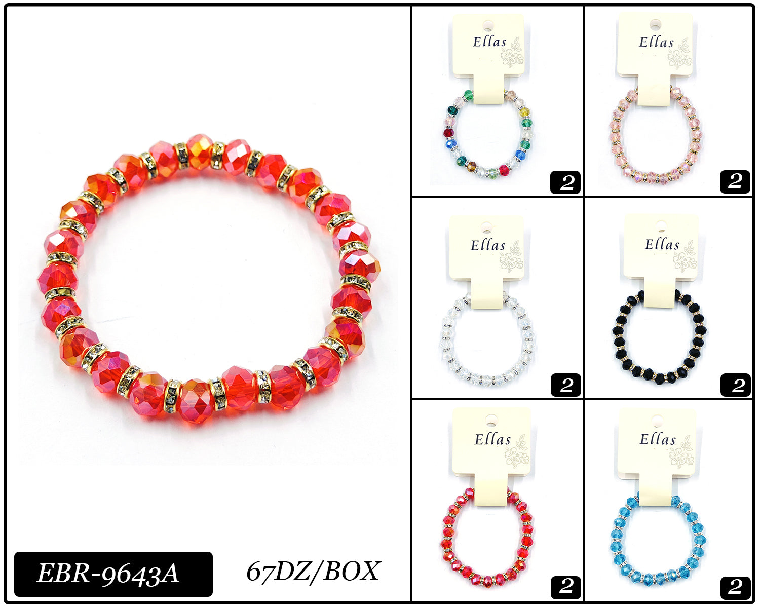 Design Bracelets by the Dozen #EBR9643A (12PC)