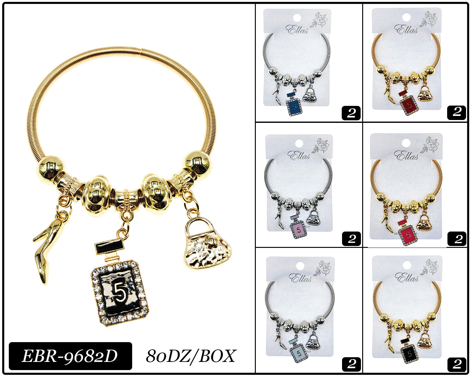 Design Charm Bracelets by the Dozen #EBR9682D (12PC)