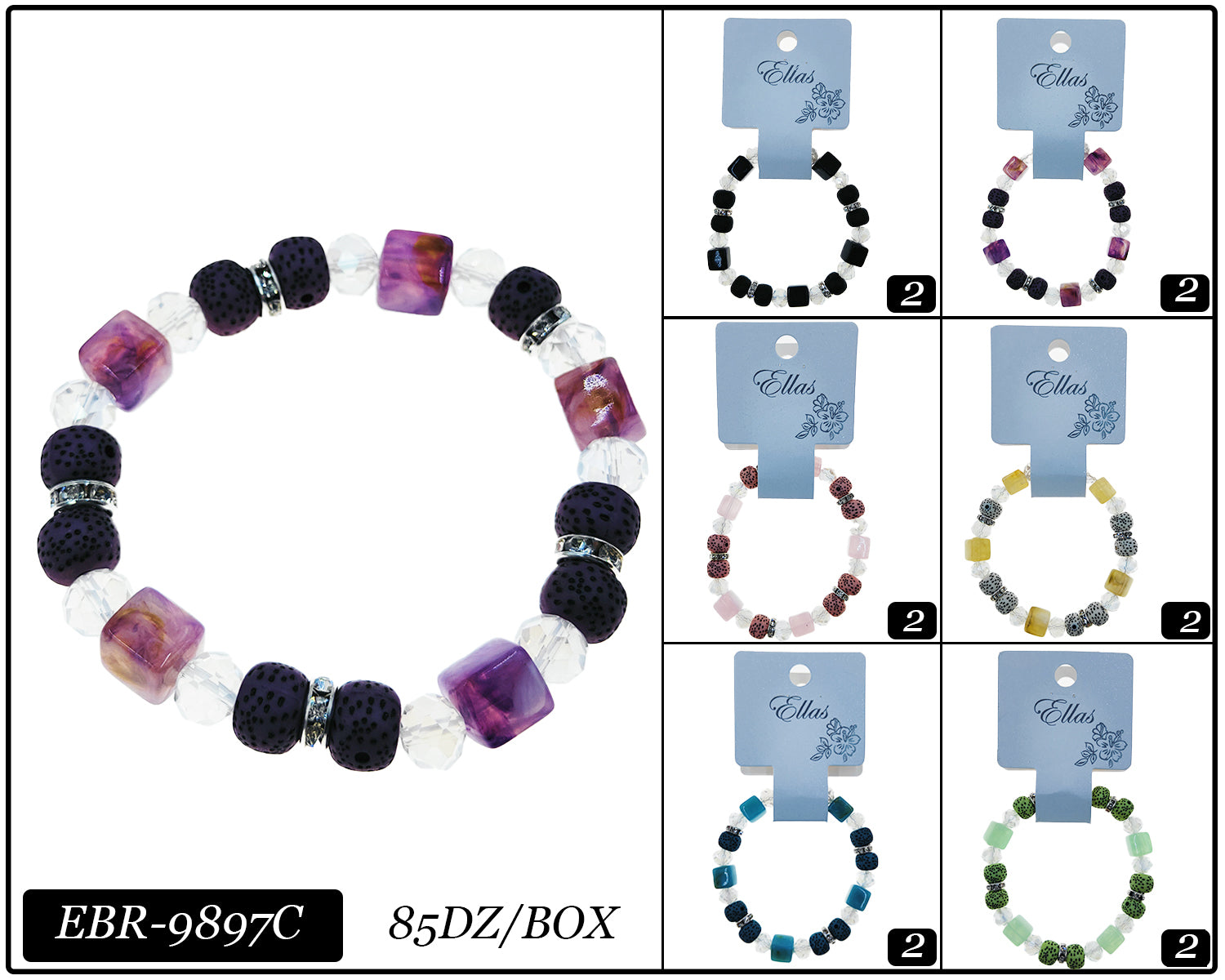 Design Bracelets by the Dozen #EBR9897C (12PC)
