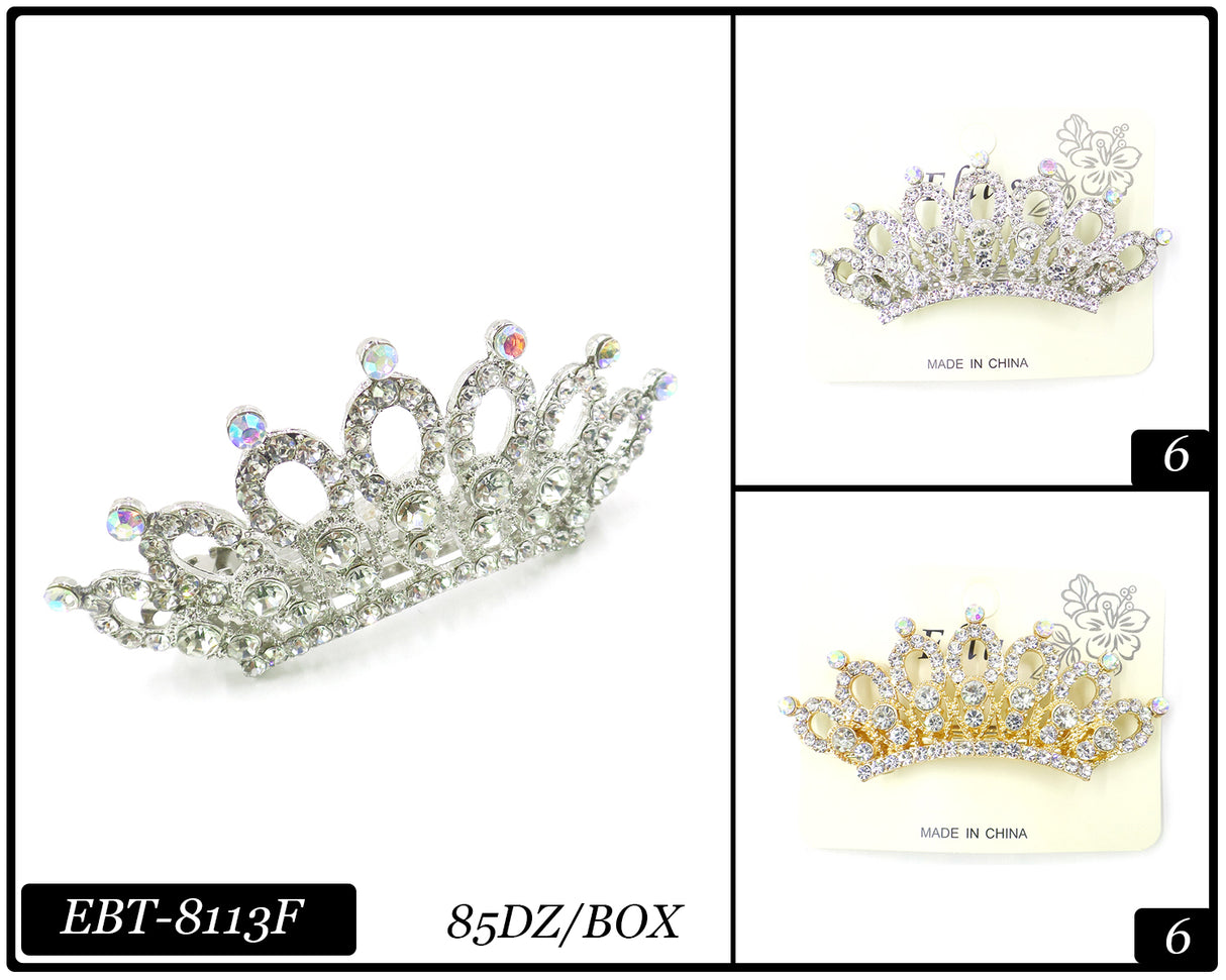 Fashion Stone Barrette Hairclips #EBT8113F (12PC)