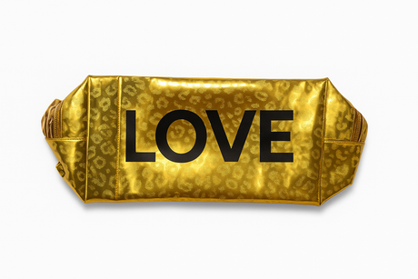 Fashion Metallic Leopard “LOVE” Cosmetic Bag #ECB362 - Multiple Colors (PC)