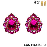Fashion Crystal Teardrop Clip-On Earrings #ECQ11613 - Multiple Colors (PC)