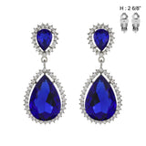 Fashion Teardrop Crystal Clip-On Earrings #ECQ132 - Multiple Colors (PC)