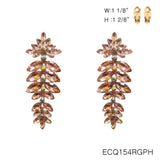 Fashion Leaf Drop Clip-On Earrings #ECQ154 - Multiple Colors (PC)