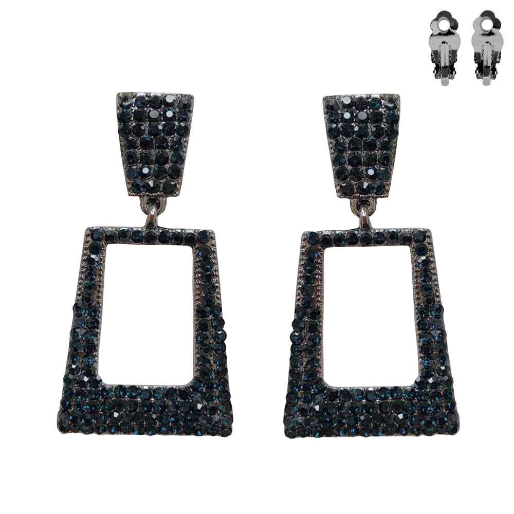 Fashion Square Drop Clip-On Earrings #ECQ166 - Multiple Colors (PC)