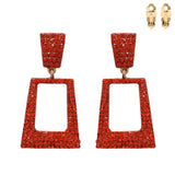 Fashion Square Drop Clip-On Earrings #ECQ166 - Multiple Colors (PC)