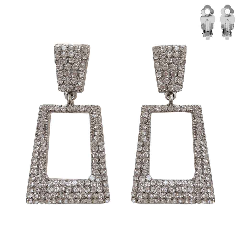 Fashion Square Drop Clip-On Earrings #ECQ166 - Multiple Colors (PC)