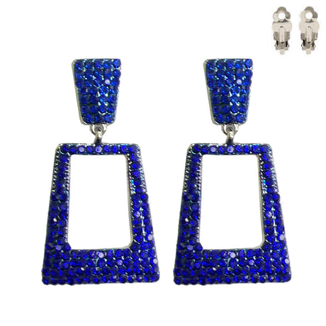 Fashion Square Drop Clip-On Earrings #ECQ166 - Multiple Colors (PC)