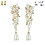 Fashion Rhinestone Drop Clip-On Earrings #ECQ172 - Multiple Colors (PC)
