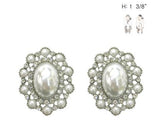 Fashion Oval Crystal Clip-On Earrings #ECQ193 - Multiple Colors (PC)