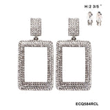 Fashion Rectangle Drop Clip-On Earrings #ECQ584 - Multiple Colors (PC)