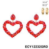 Fashion Heart Drop Clip-On Earrings #ECY12232 - Multiple Colors (PC)