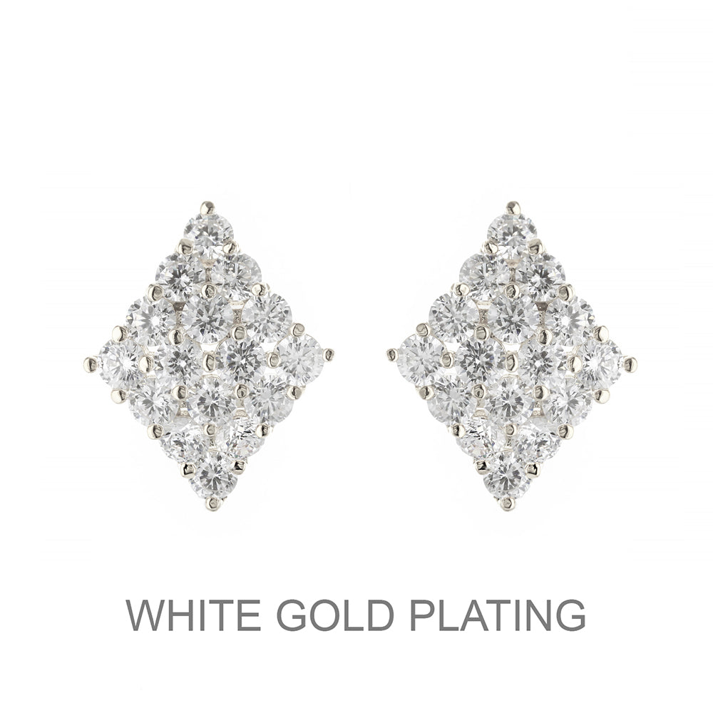 Fashion Rhinestone Earrings #ECZ6330R Silver (PC)