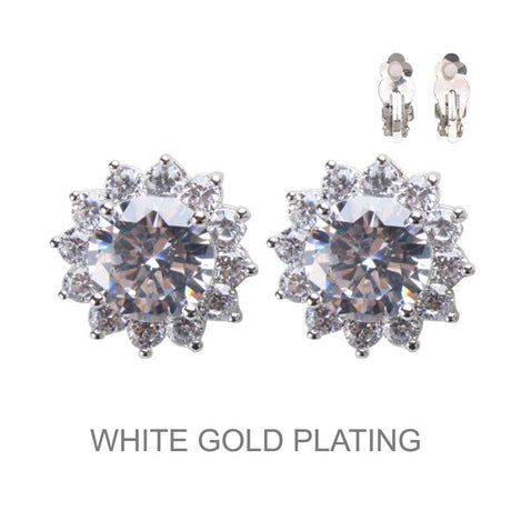 Fashion Stone Clip-On Earrings #ECZC1475 - Multiple Colors (PC)