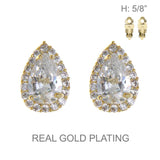 Fashion Stone Clip-On Earrings #ECZC1480 - Multiple Colors (PC)