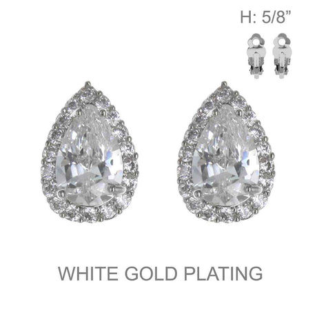 Fashion Stone Clip-On Earrings #ECZC1480 - Multiple Colors (PC)