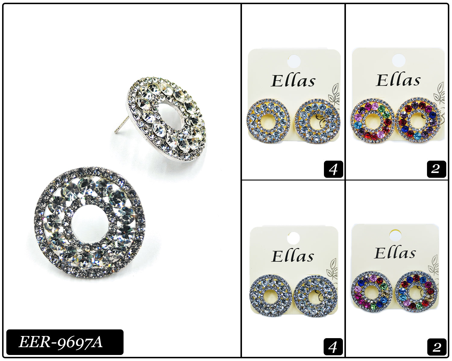 Design Stone Earrings by the Dozen #EER9697A (12PC)