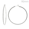 Fashion Rhinestone Hoop Earrings #EH2349S - Silver (PC)
