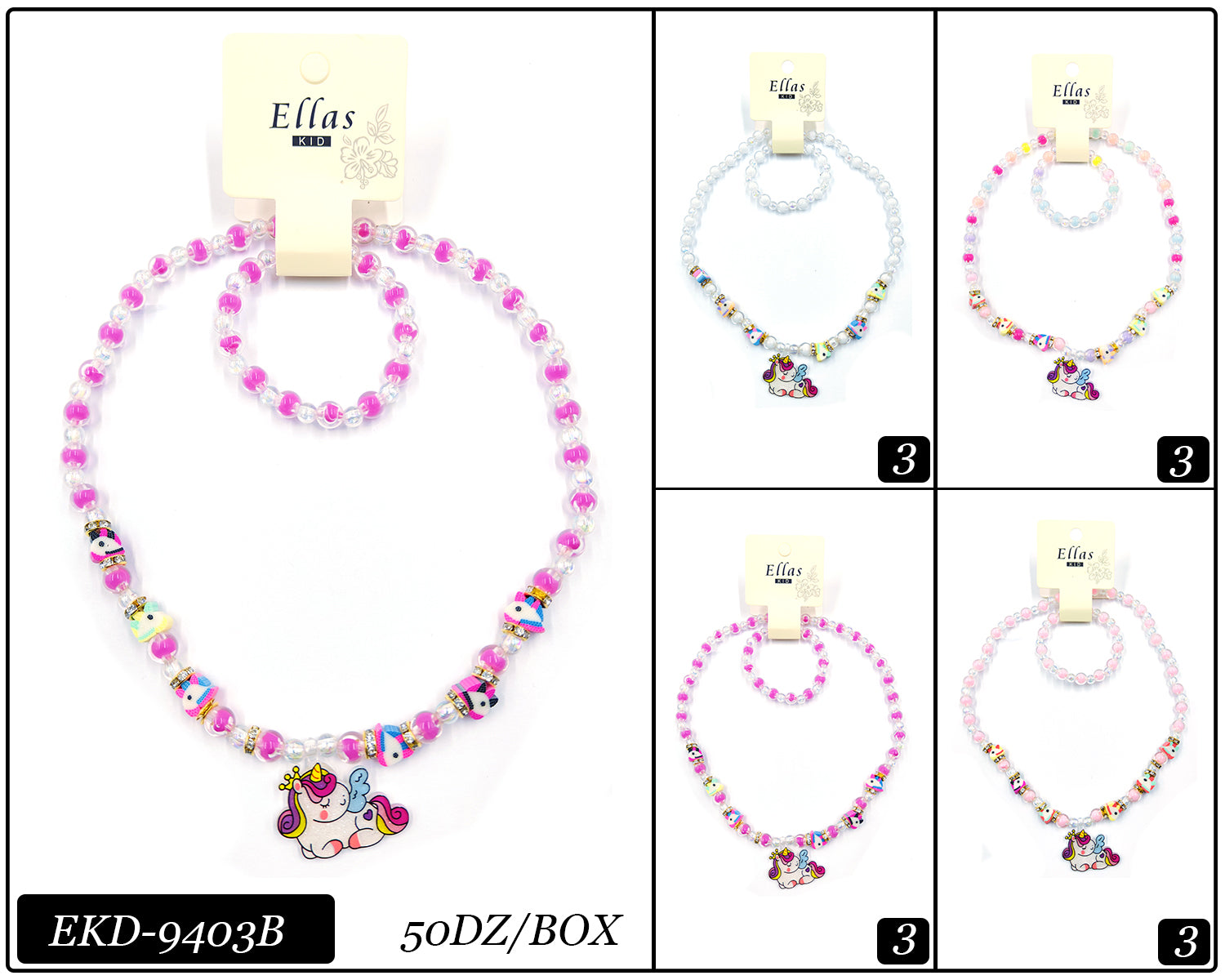 Fashion Kids Necklace Set #EKD9403B (12PC)