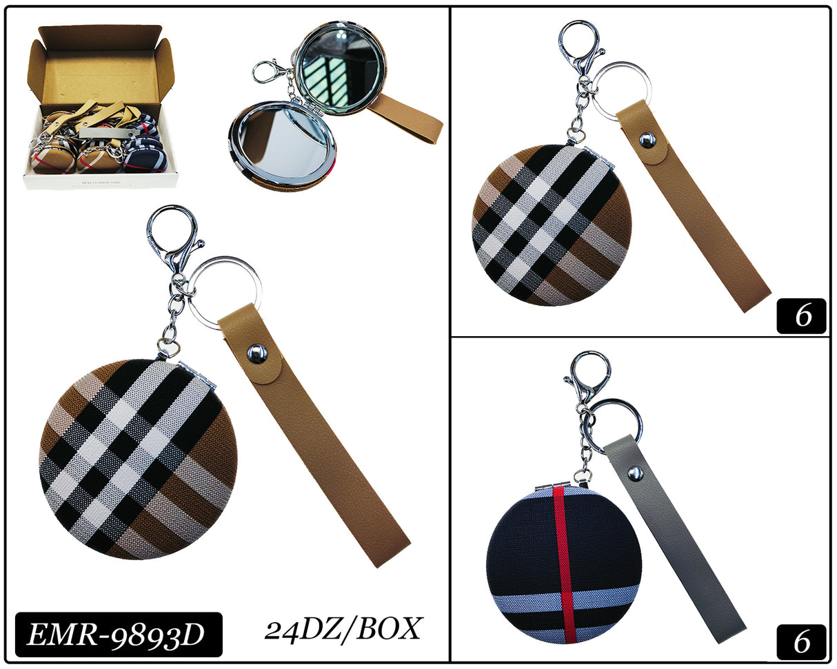 Fashion Cosmetic Mirror Keychains #EMR9893D (12PC)