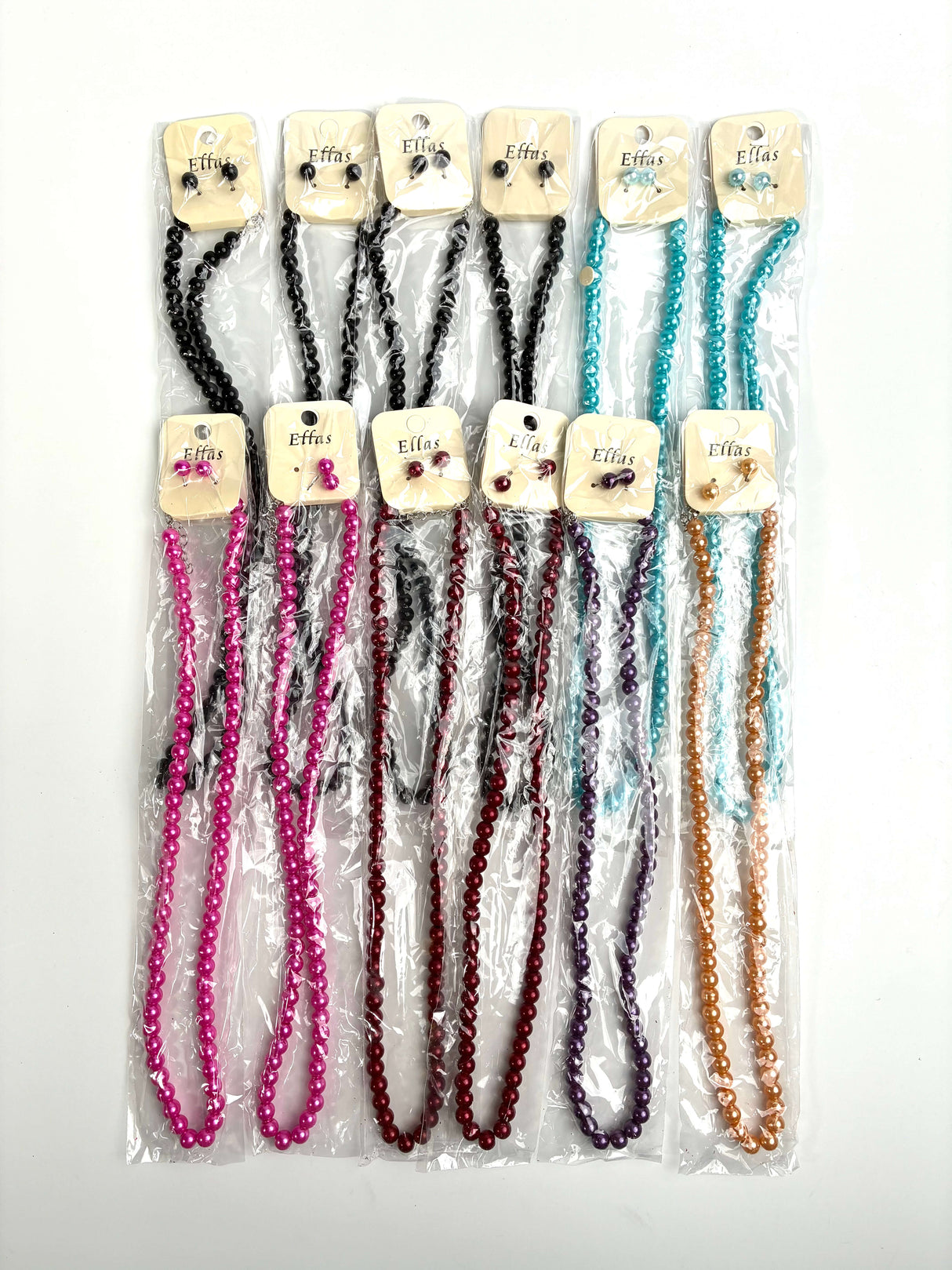 Fashion Pearl Long Necklace Set Assort #ENK1183BT (12PC)