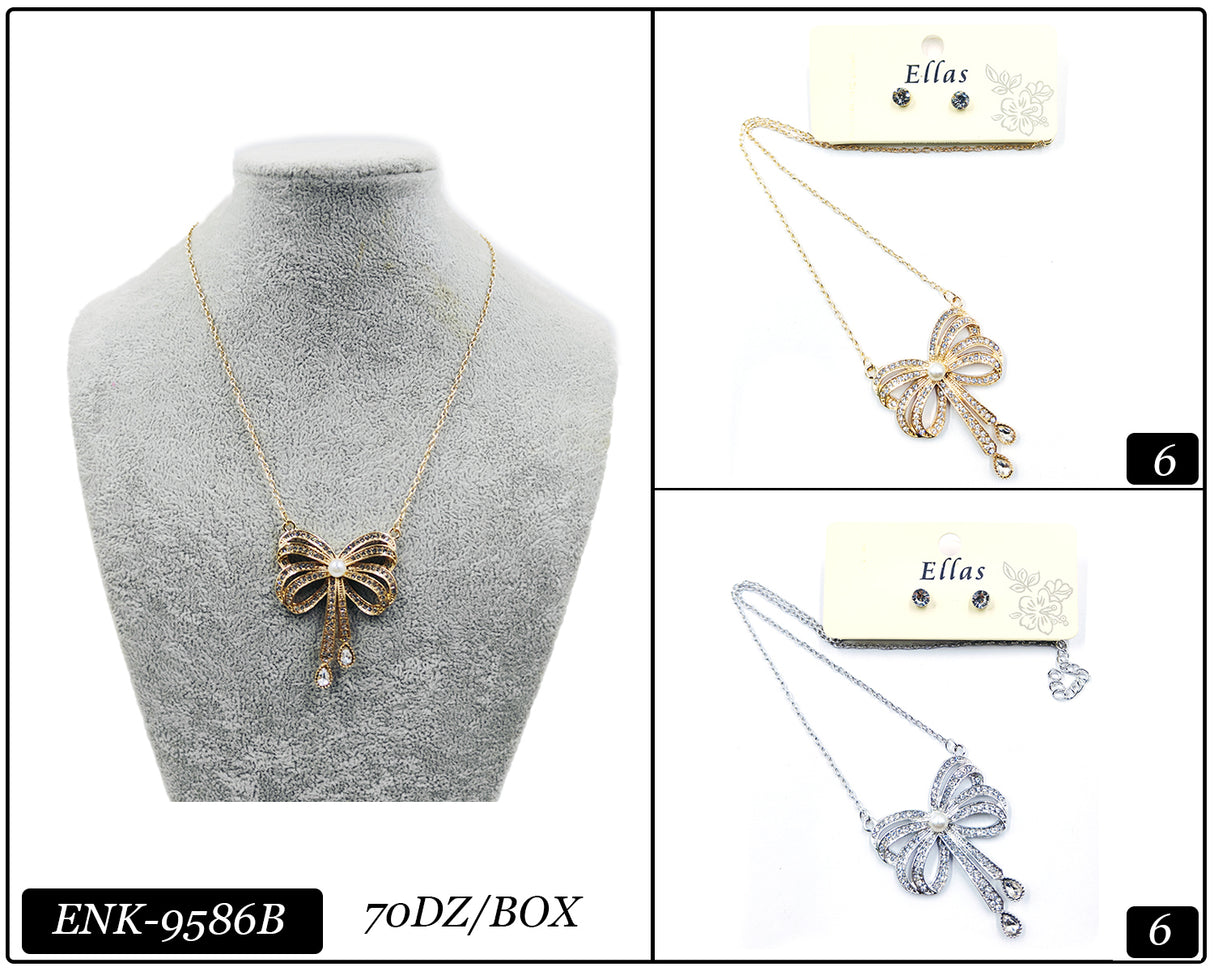 Design Necklace & Earrings Set #ENK9586B (12PC)