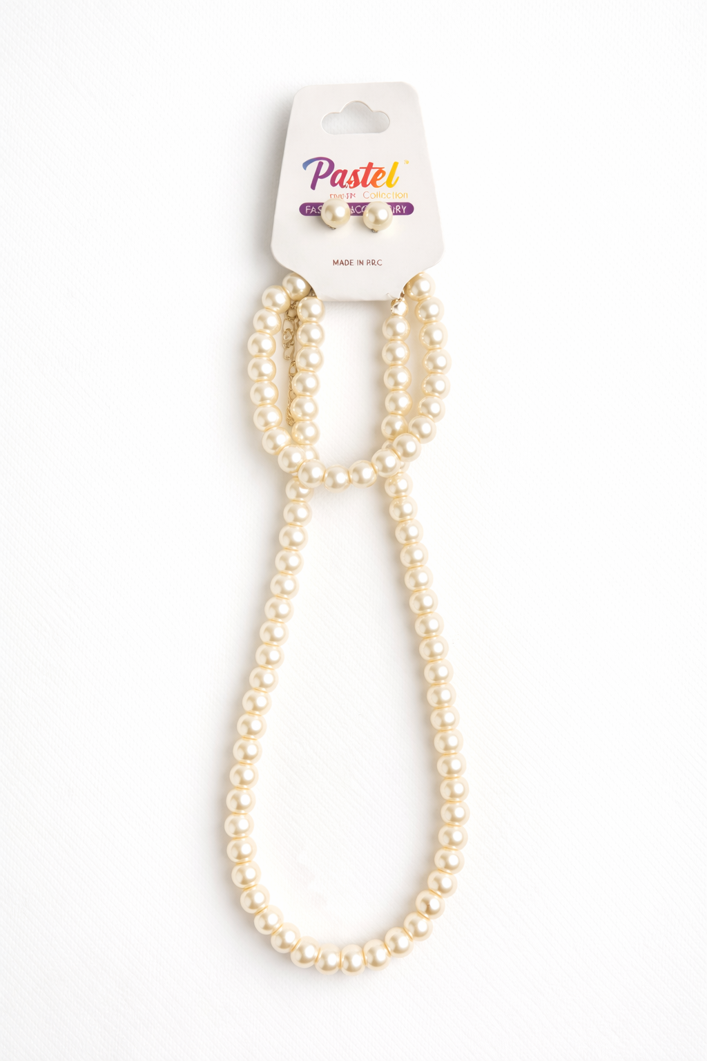 Fashion Pearl Long Necklace Set #ENNE993CRWHT Cream (12PC)