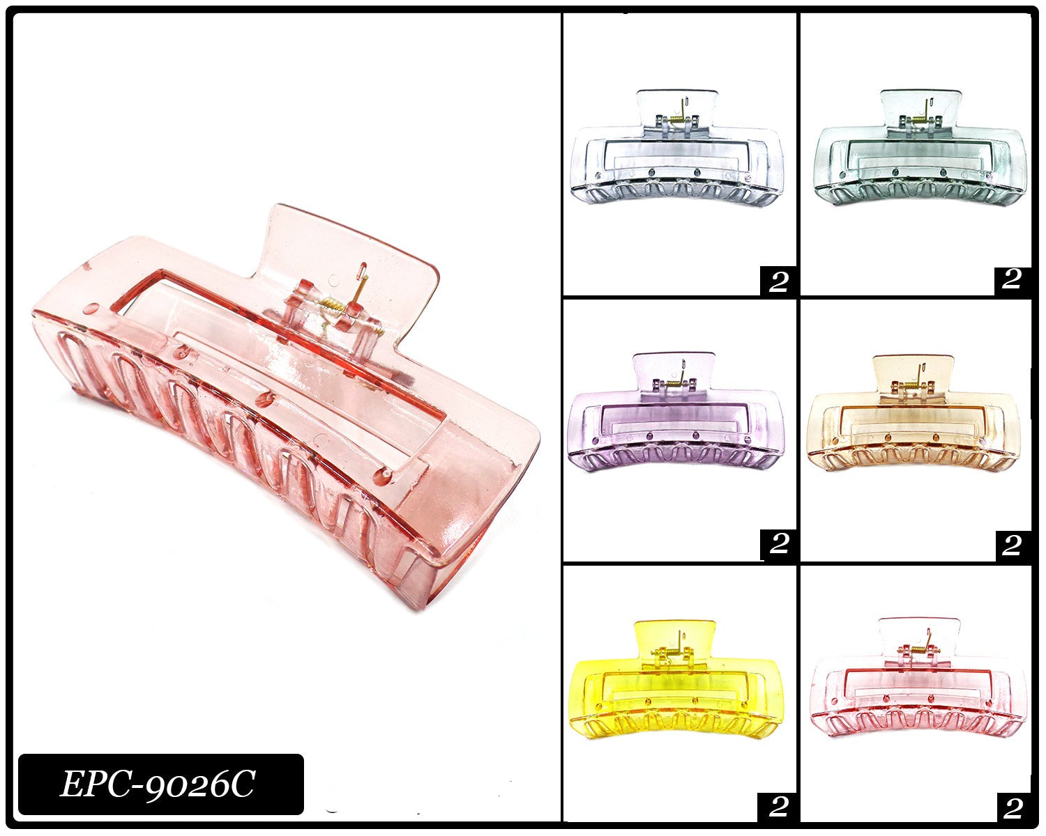 Fashion Hairclips #EPC9026C - Clear Assort (12PC)