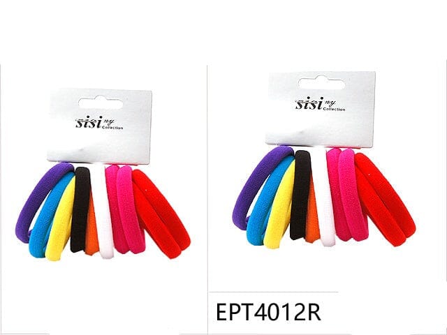 #EPT4012R Medium Soft Assort Stretchy Hair Tie (12PC)