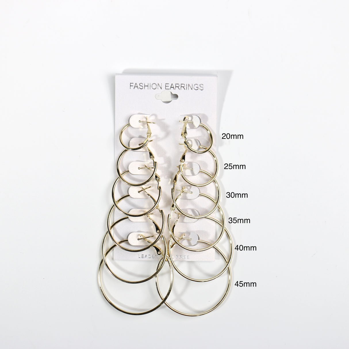 Hoop Earrings by the Dozen #ERRHP100GD - Gold (12PC)