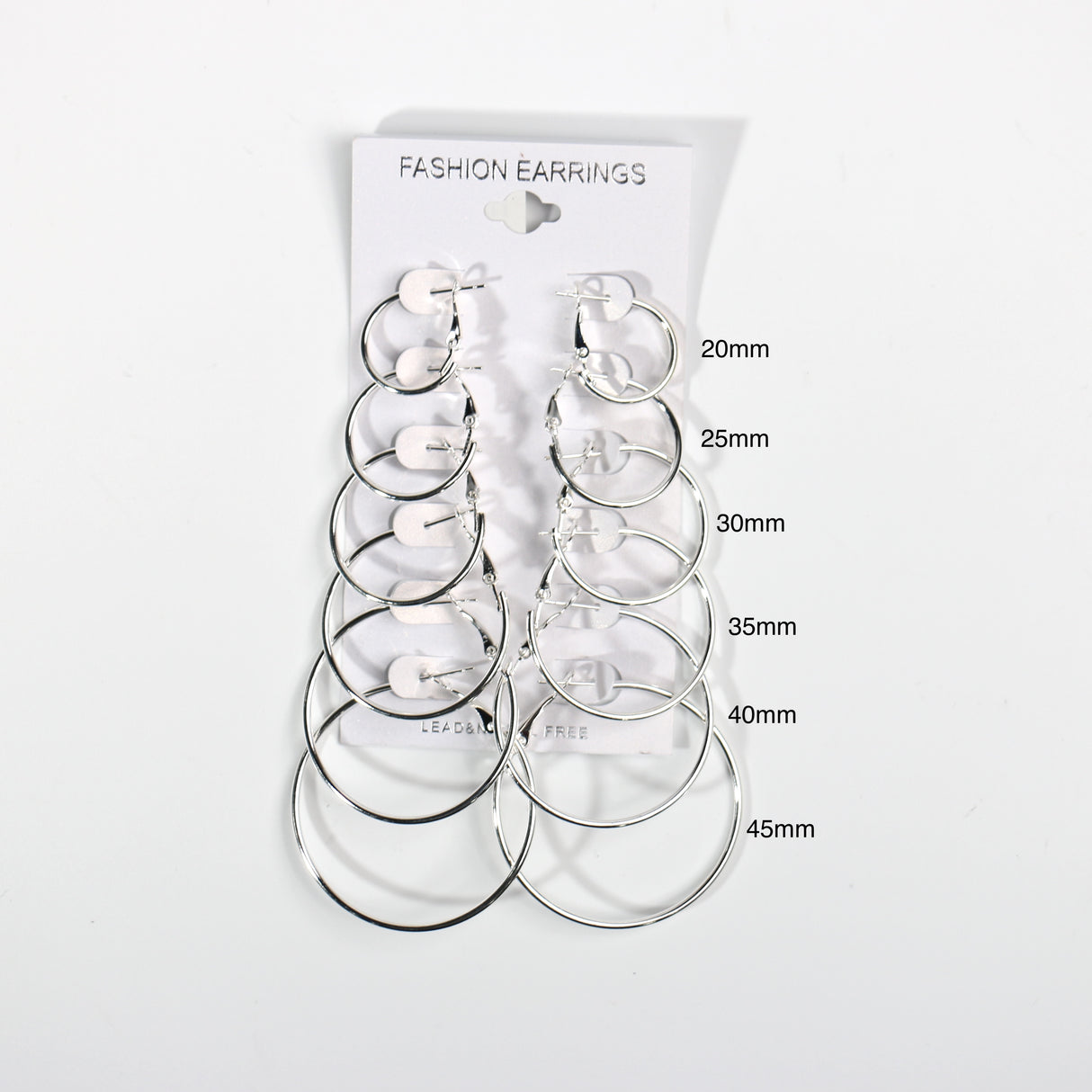 Hoop Earrings by the Dozen #ERRHP100SV - Silver (12PC)