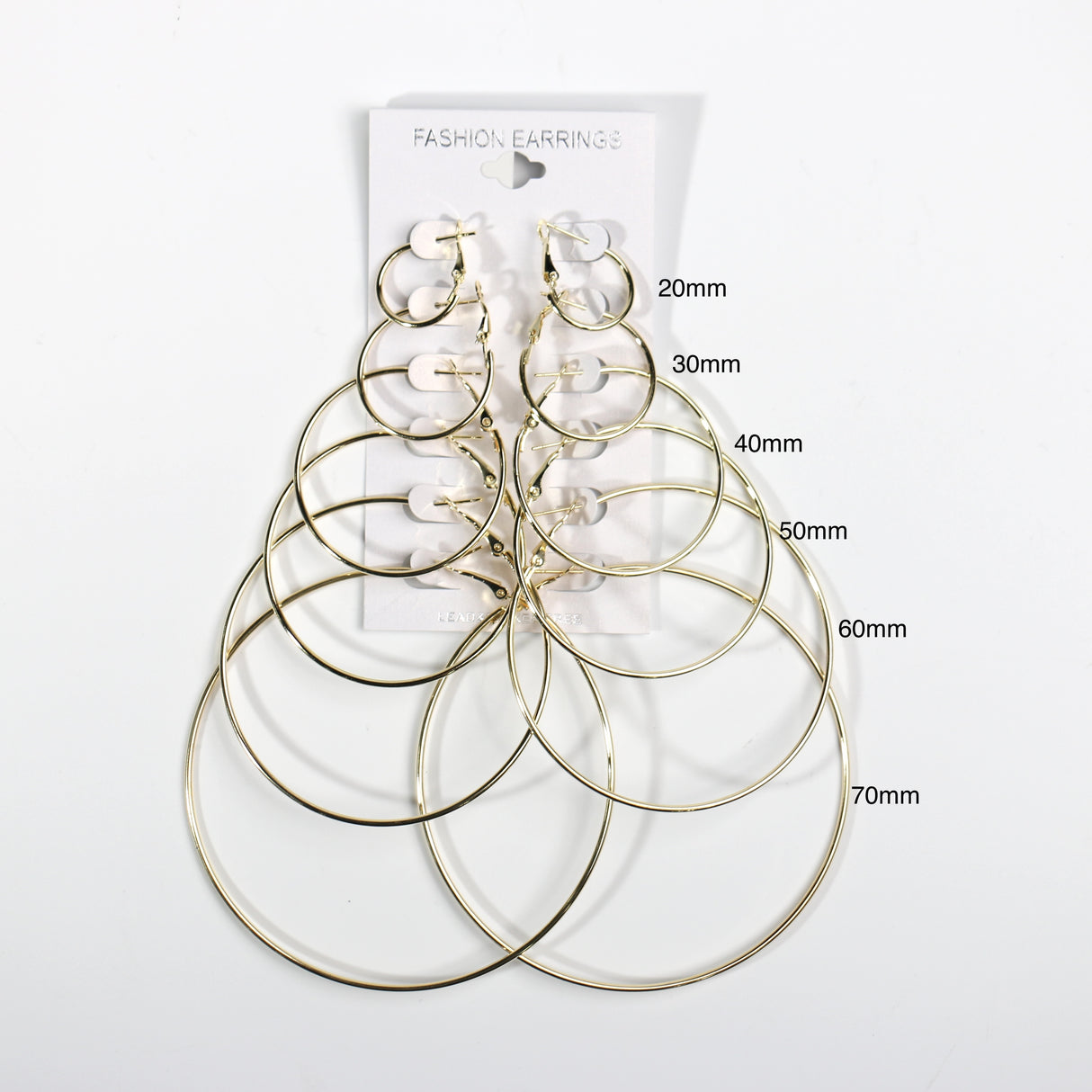 Hoop Earrings by the Dozen #ERRHP101GD - Gold (12PC)