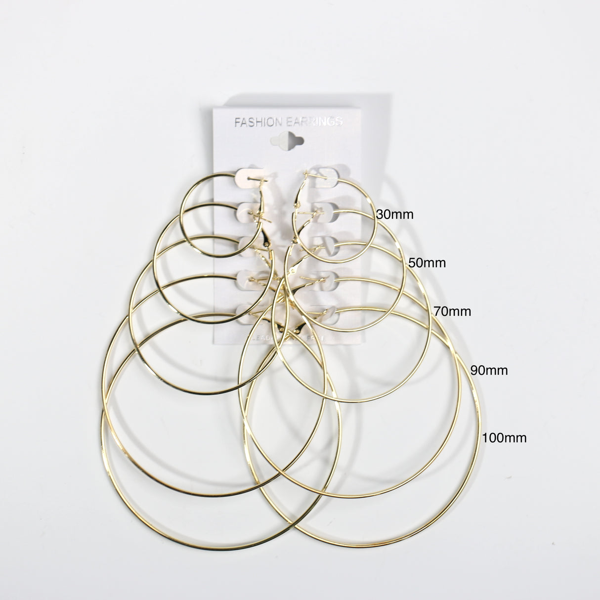 Hoop Earrings by the Dozen #ERRHP102GD - Gold (12PC)