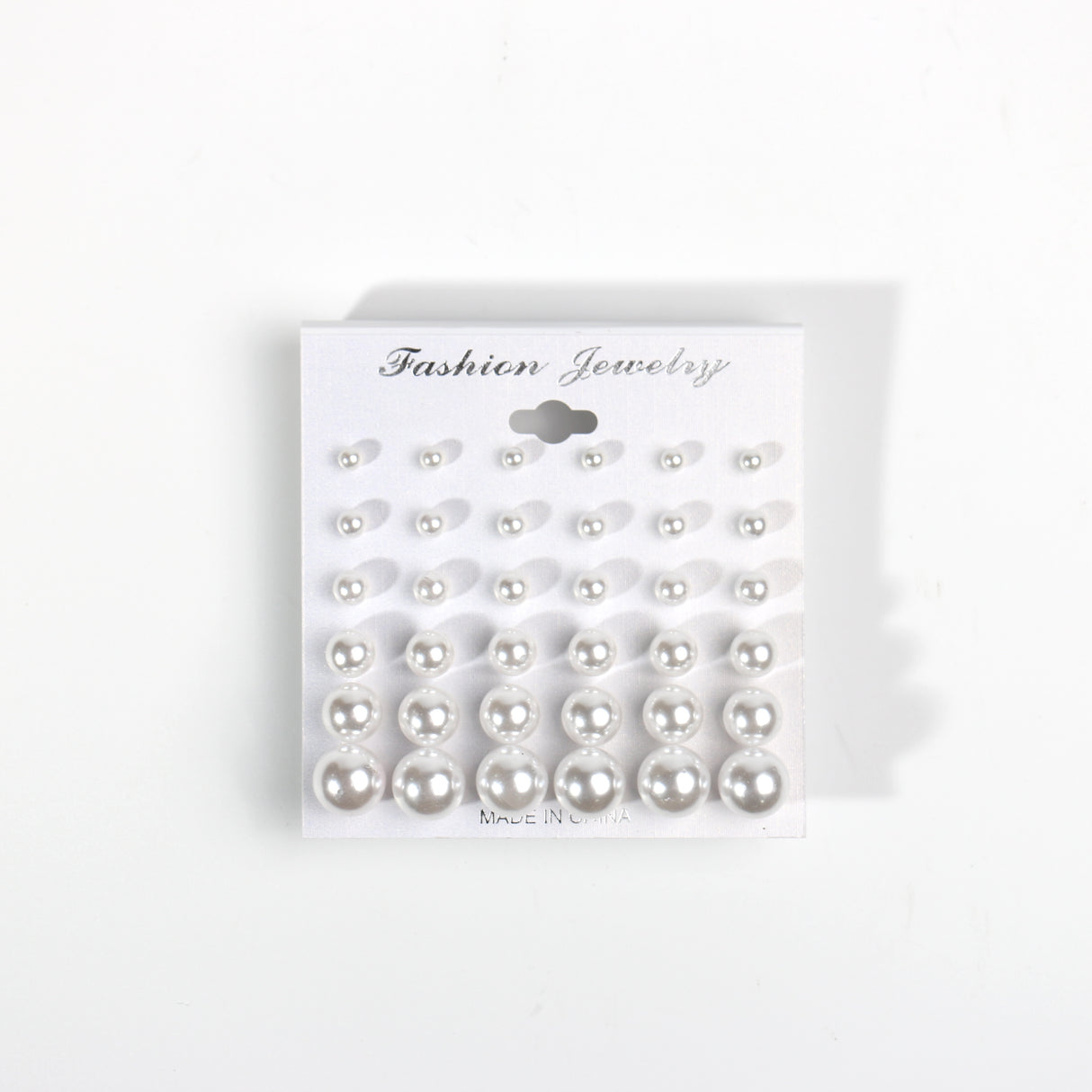 Pearl Earrings by the Dozen #ERRPRL-100WT - White (12PC)